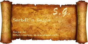 Serbán Gejza névjegykártya